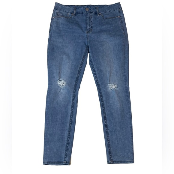 Seven7 High Rise Distressed Skinny Jeans - Size 16 - Picture 1 of 8